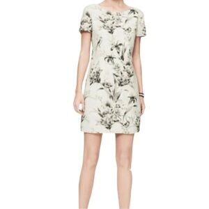 NWT ANN TAYLOR LOFT FLORAL LINEN V-BACK DRESS CUTE COMFY FLATTERING DRESS SZ 4